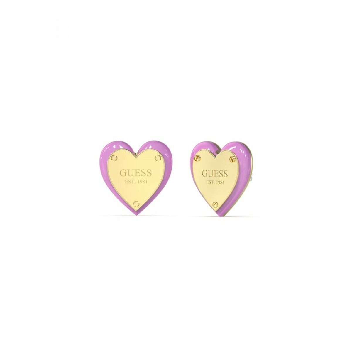 Orecchini Donna Guess Cuore Acciaio Oro Rosa