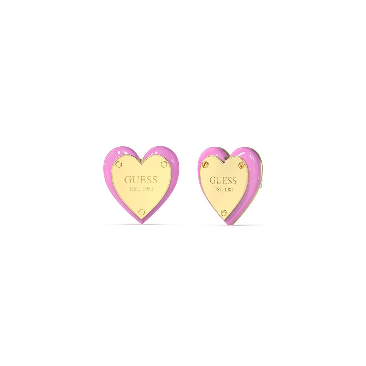 Orecchini Donna Guess Cuore Acciaio Oro Rosa