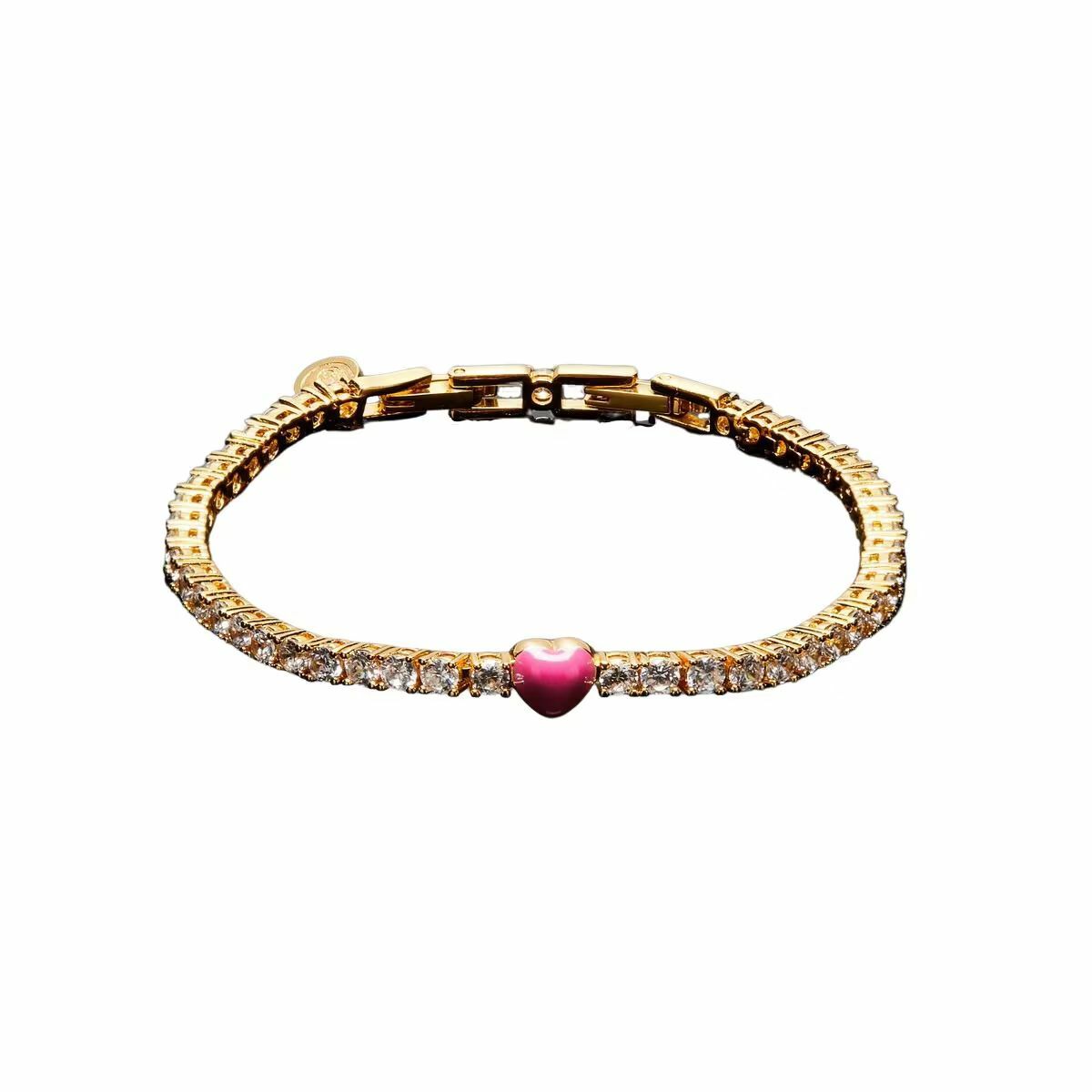 Bracciale Donna Chiara Ferragni Tennis Oro con Cuore Rosa – 16 cm
