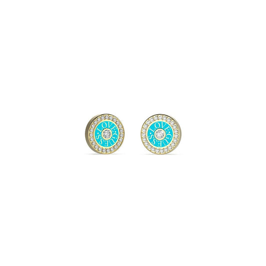 Orecchini Donna Guess Acciaio Oro con Dettaglio Turchese